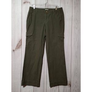 Dockers Pants Ladies 12 Green Chino Mid Rise Curvy Bootcut‎ Cargo Pocket